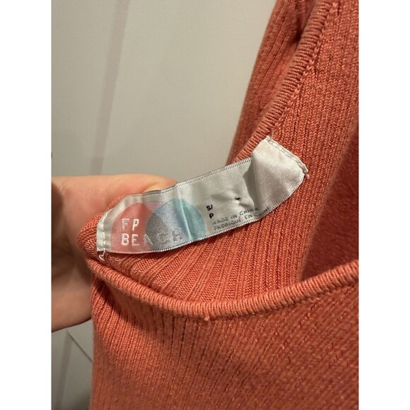 Free People Beach Daniela Midi Dress Womens Small Faded Coral Ribbed Knit Box C - Picture 3 of 4